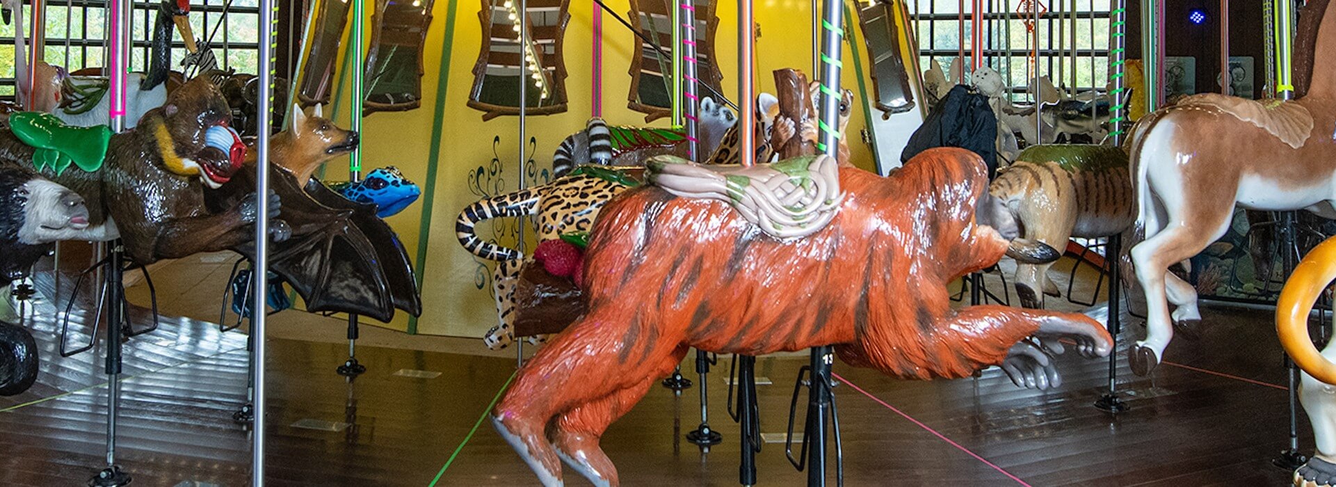 Orangutan seat on the carousel