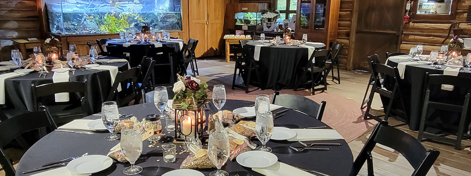 Wedding dinning table with place settings