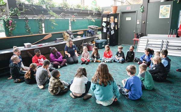 Kids sitting in a circle