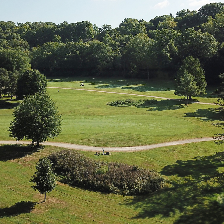 aeriel view of a golf course