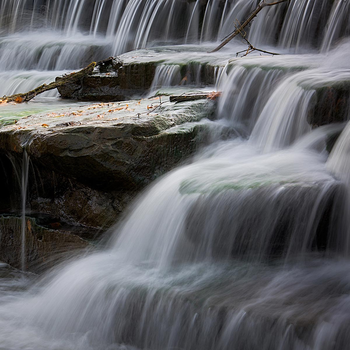 A waterfall