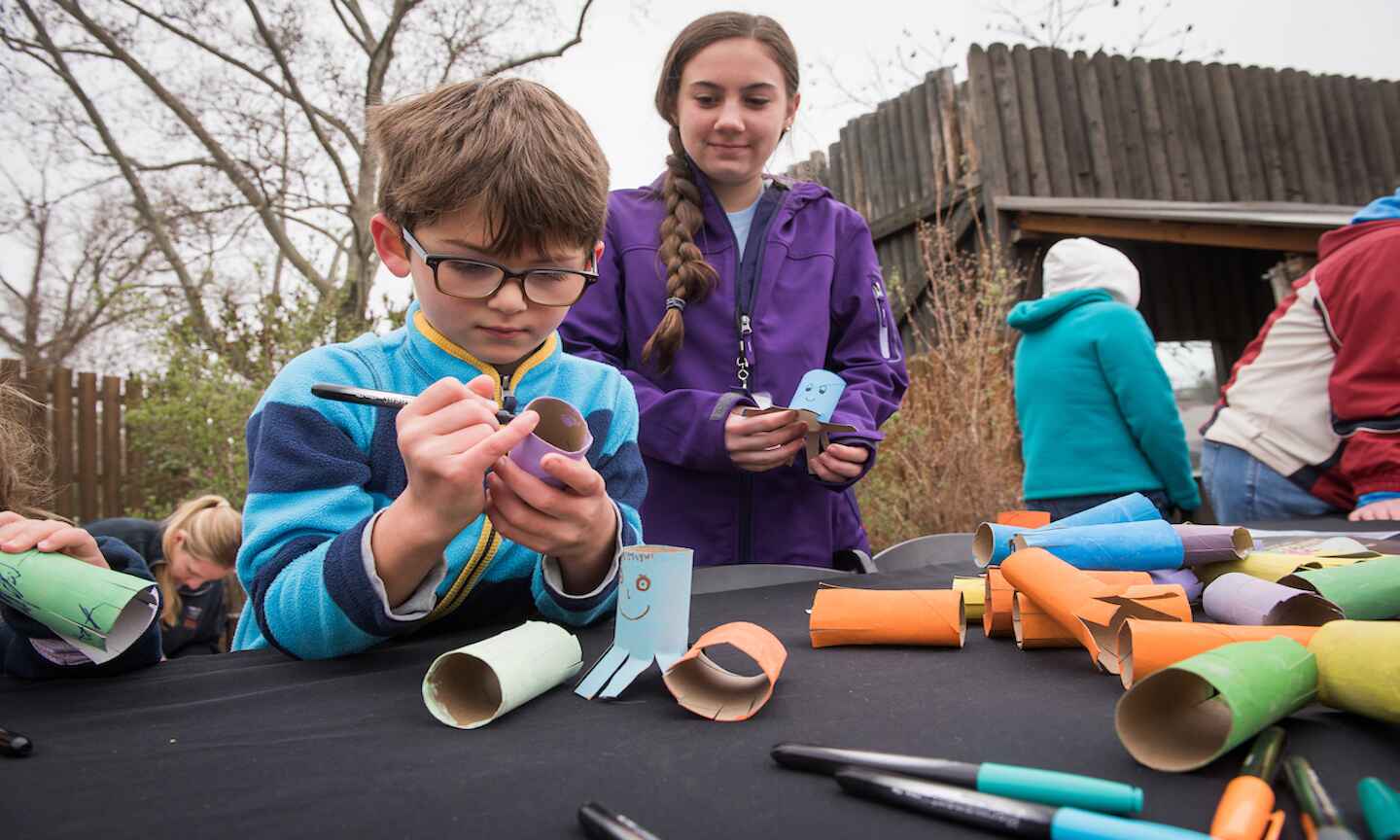 Kids doing arts and craft