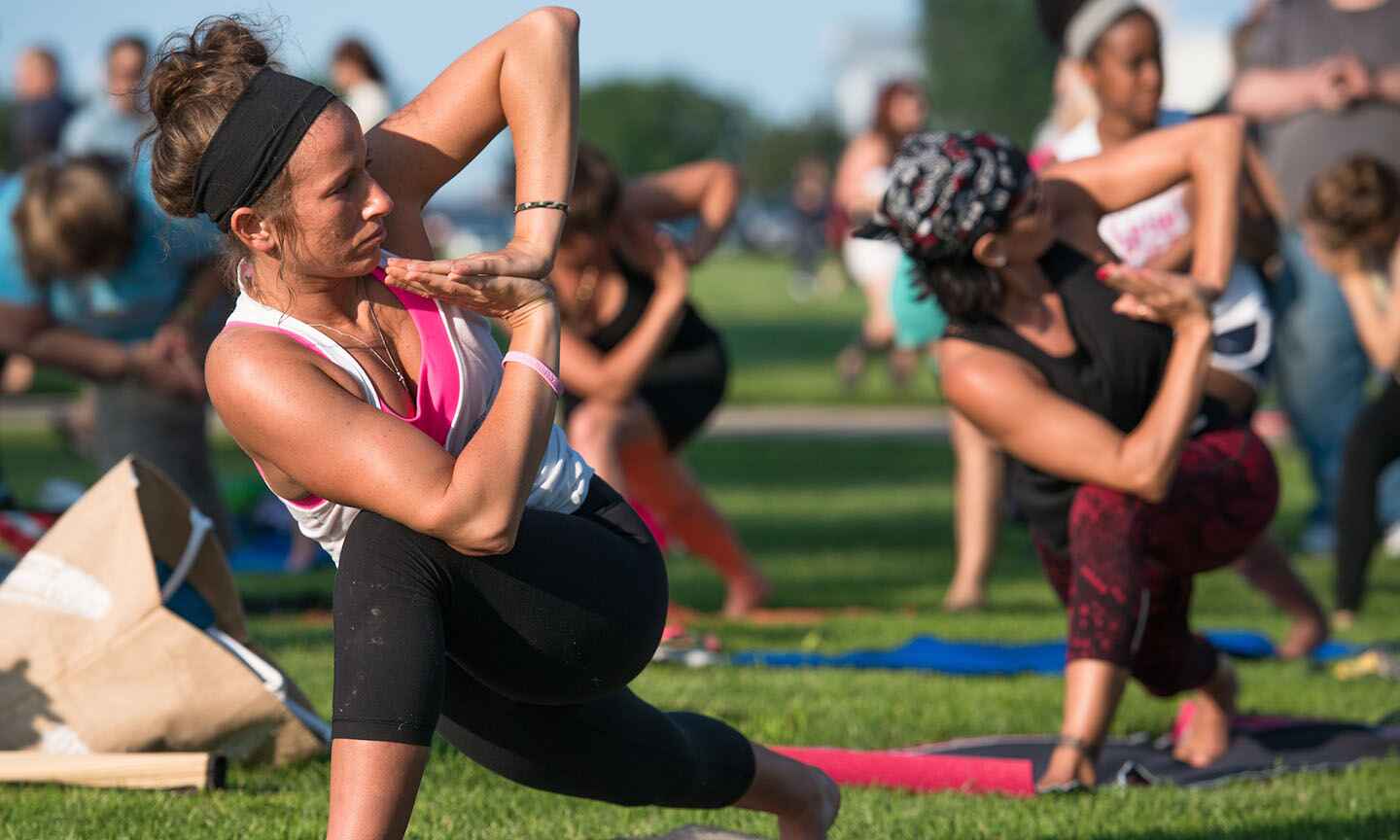 women doing yoga