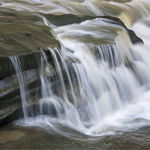 Water rushing over rocks