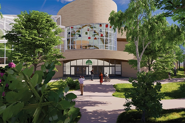 Rendering of exterior of Primate Forest at Cleveland Metroparks Zoo