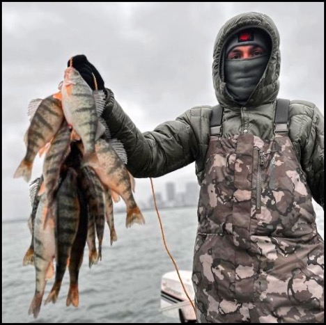 Man holding a group of fish