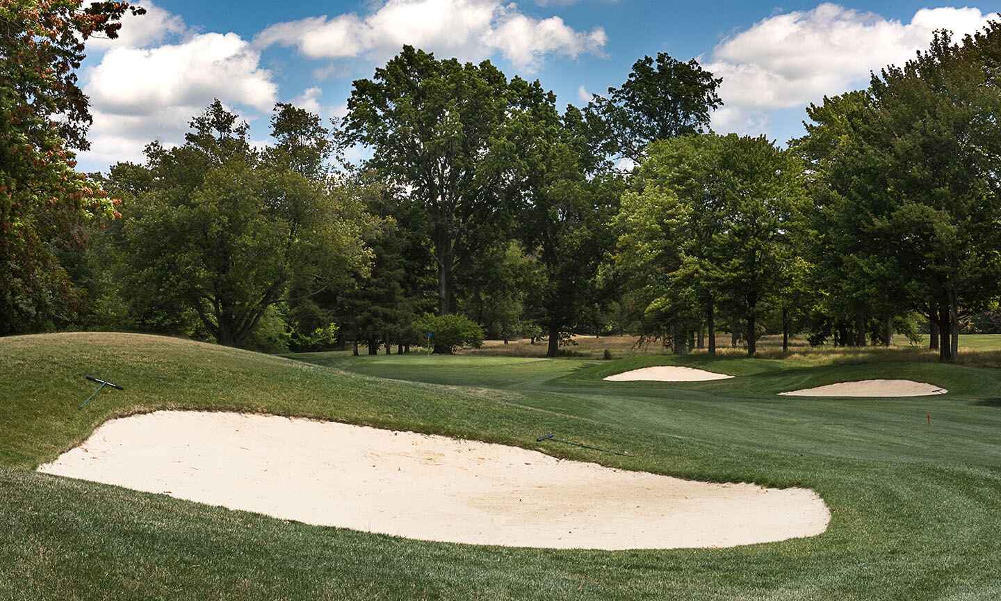 Sand traps on a golf course