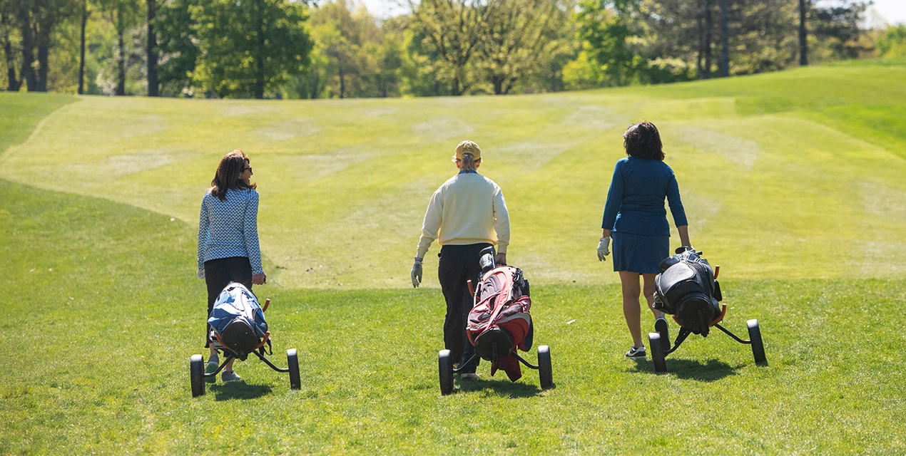 people golfing