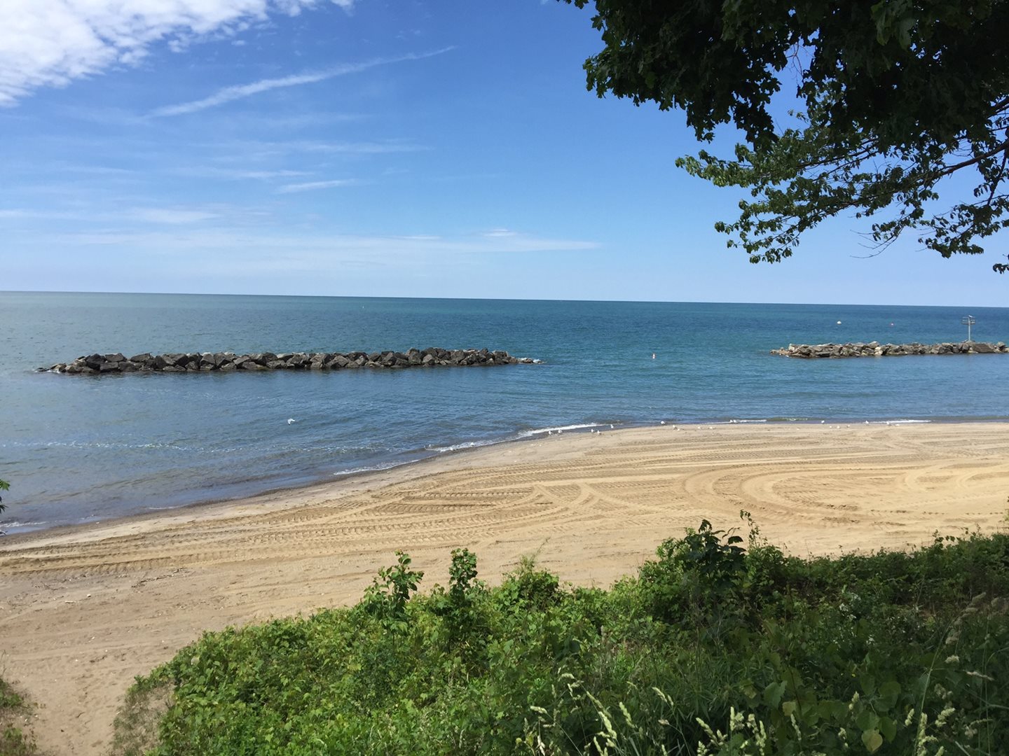 Sandy beach on a lake