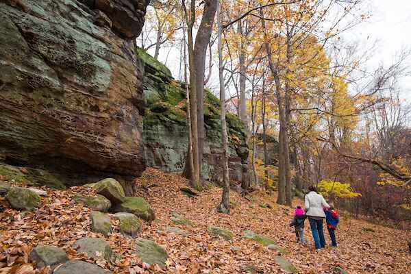 People hiking near whipps ledges