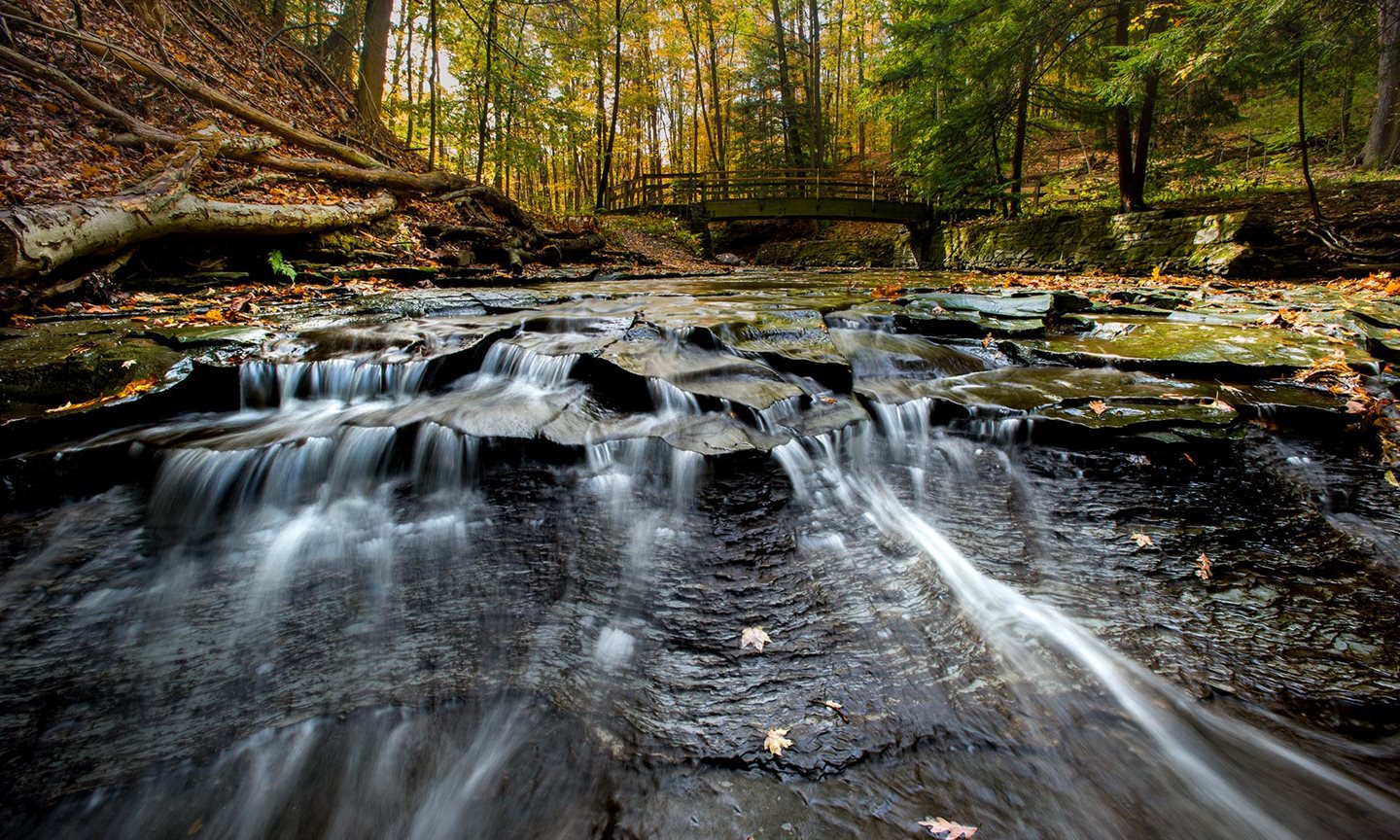 Water rushing over stones