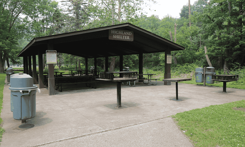 Picnic pavilion with tables