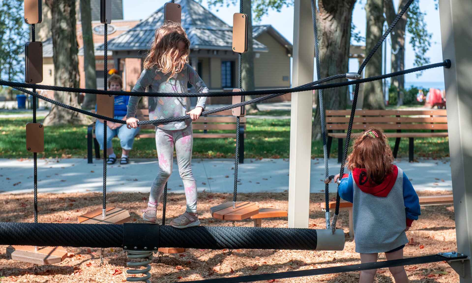 Children playing at a playground