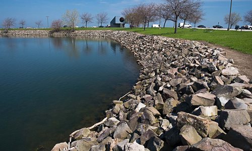 Rocks along the water