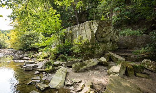 Rock pile along a creek