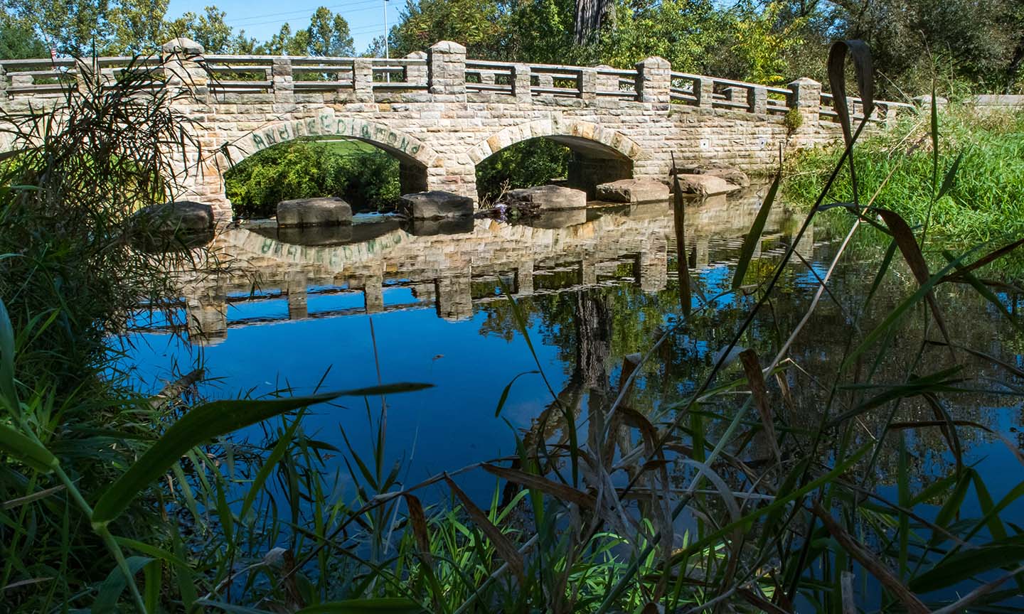 old boating pond bridge